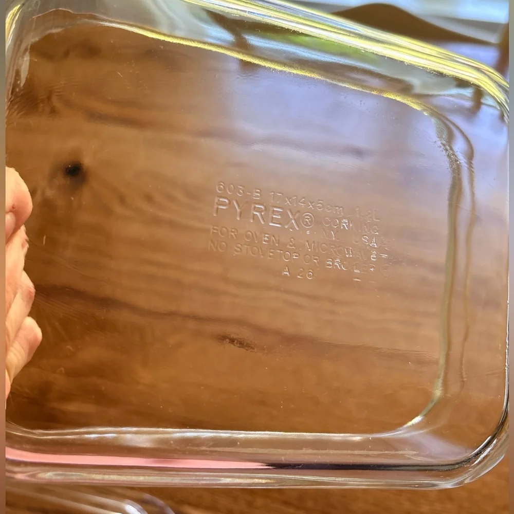 Vintage Pyrex Clear Glass Baking Dish 603-C - Rectangular w/ 603-B lid-USA- 1.2L